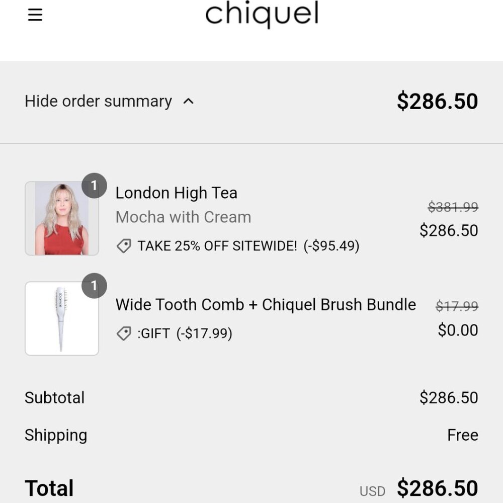 Chiquel Wig/Price negotiable